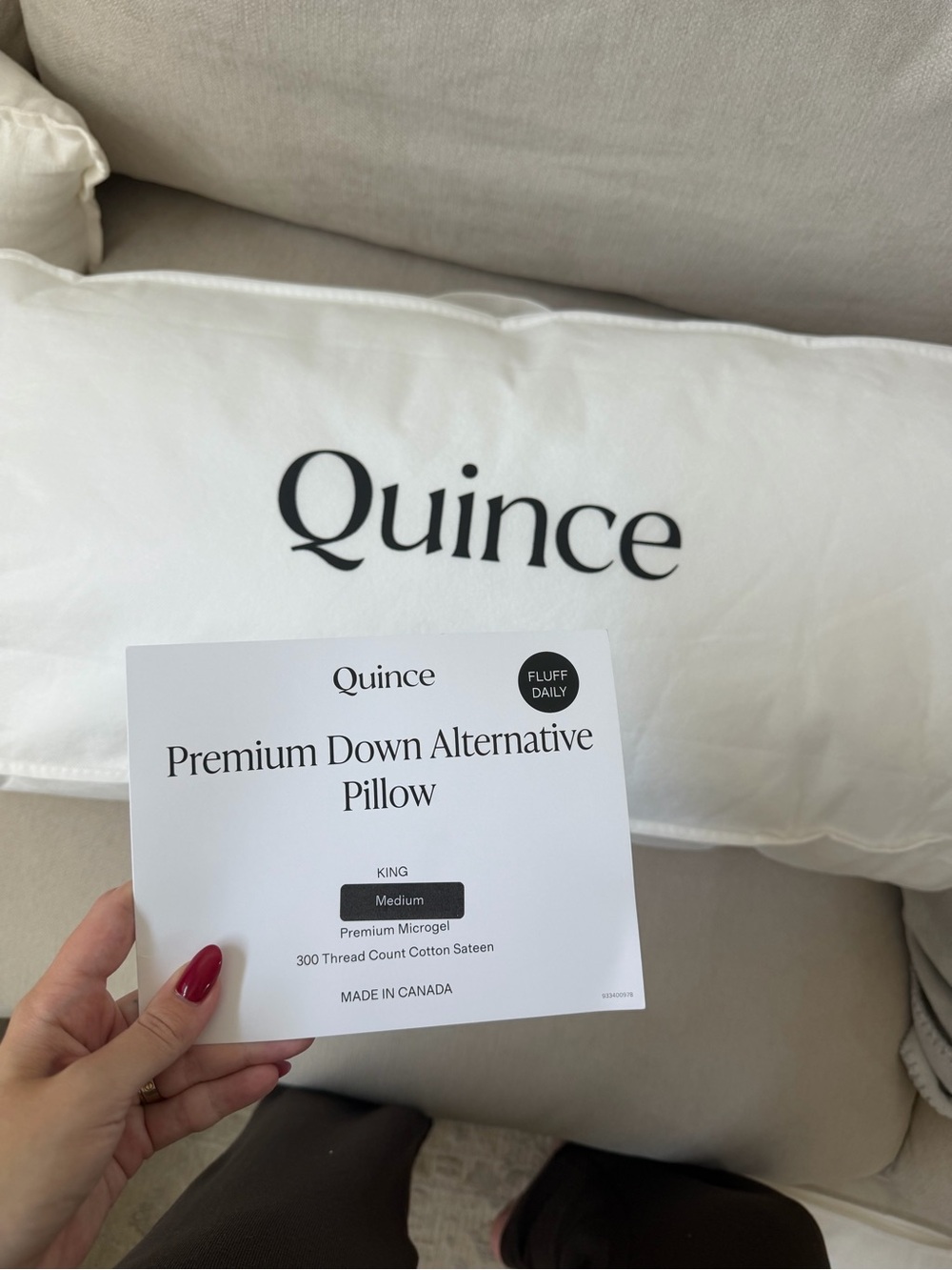 Quince Premium Down Alternative King Pillow